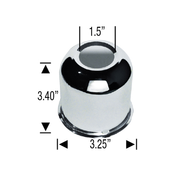 Chrome Center Cap Push-Thru Closed - Storage